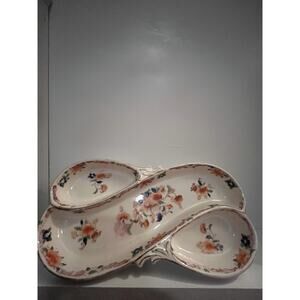 antique Hand Painted Made In Japan "Floral" pattern serving dish